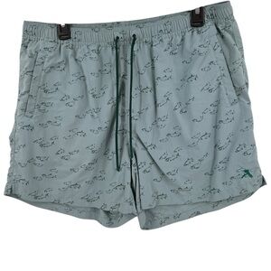 Orvis Swim Trunks Mens Large Blue Bathing Suit Swim Shorts Fish Print Nylon